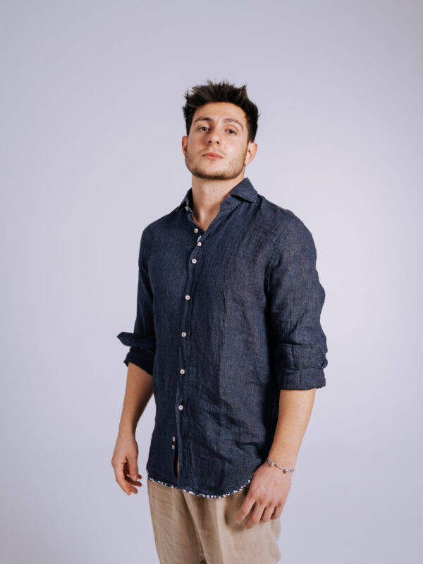 Camisa Bjovuit Sitges 03 Lino Navy