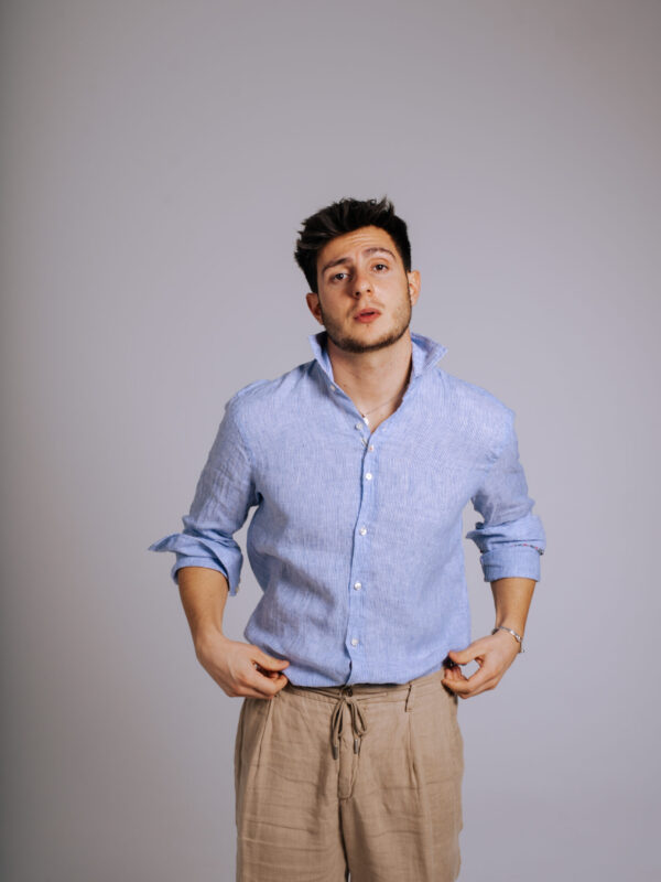 Camisa Bjovuit Sitges 04 Líneas Finas Azul