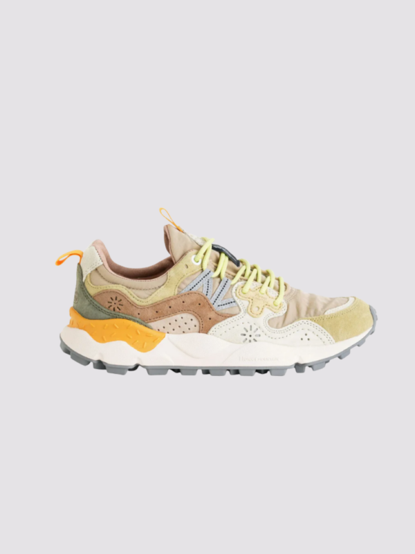 Sneakers Flower Mountain Yamano 3 UNI en color Beige-Giallo, diseño urbano y outdoor