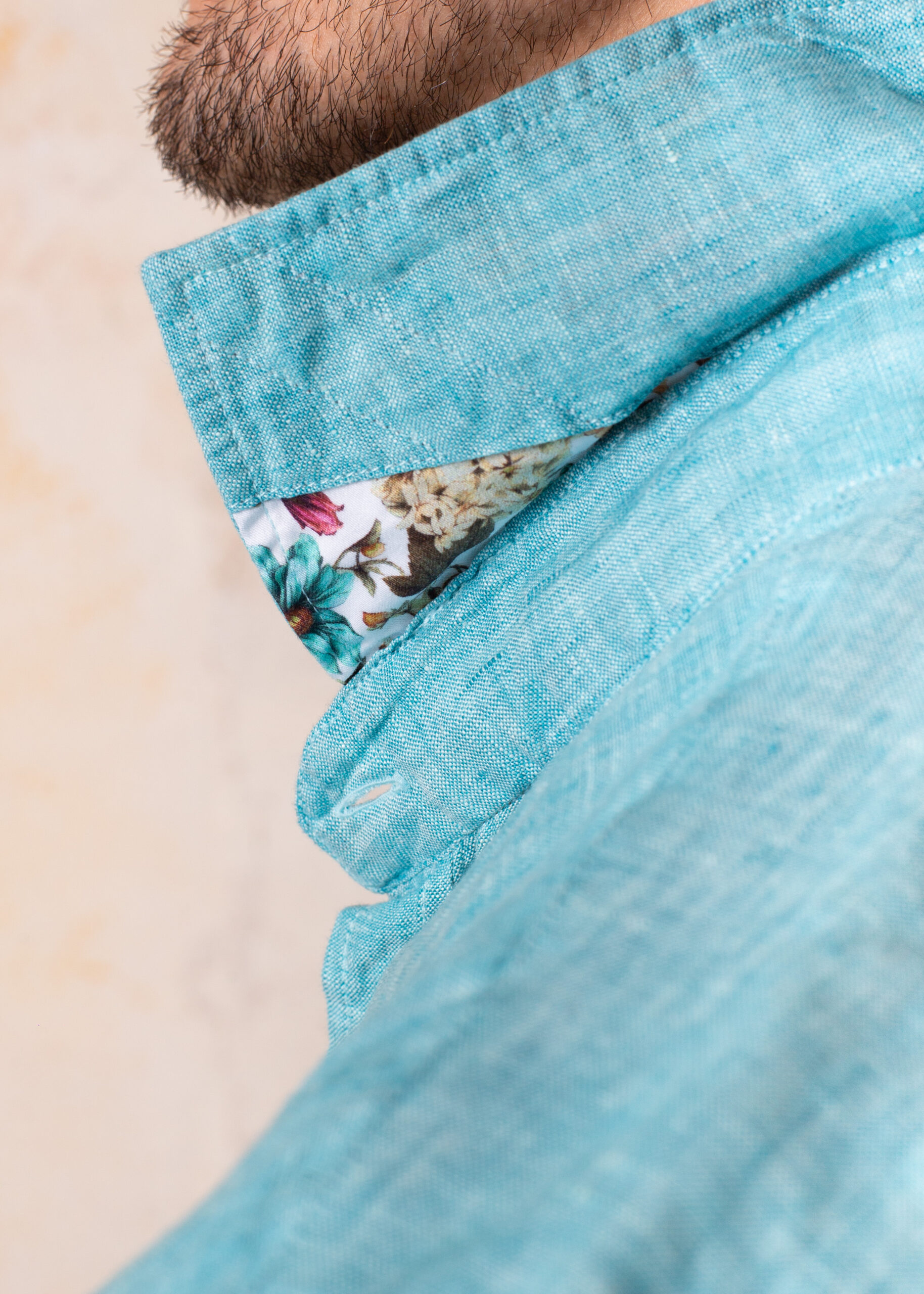 Camisa Bjovuit Formentera 05 Lino Verde Aqua - Imagen 3