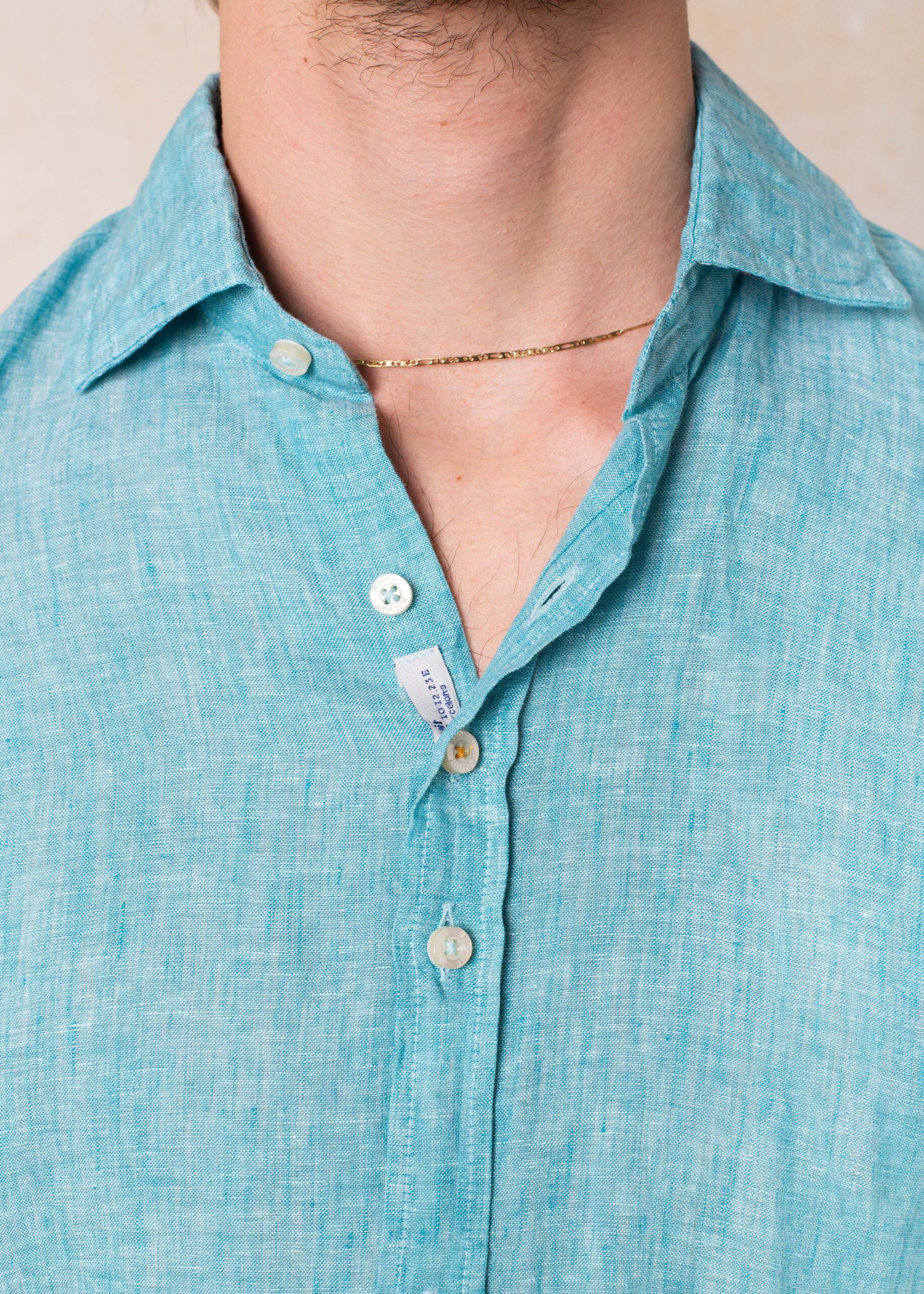 Camisa Bjovuit Formentera 05 Lino Verde Aqua - Imagen 4