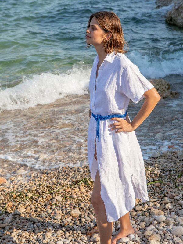 Vestido TROVELS lino blanco