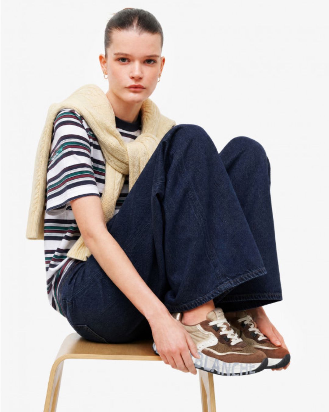 Sneaker Voile Blanche Club105 – Mujer Marrón / Beige - Imagen 2