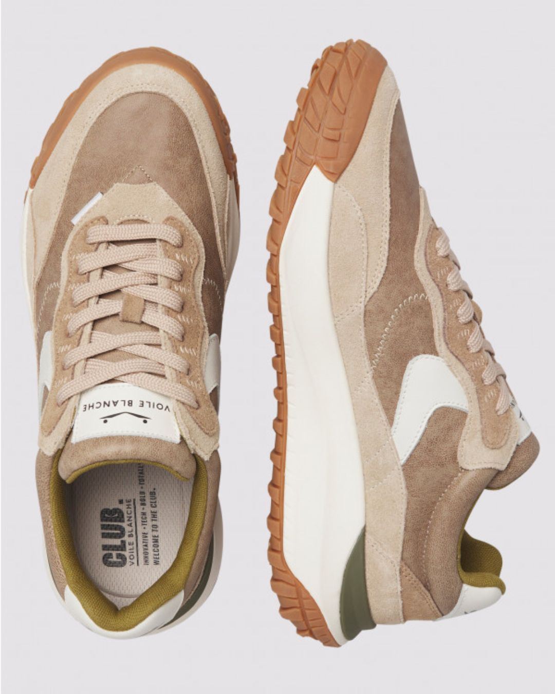 Sneaker CLUB ACT – Hombre Beige / Gris - Imagen 3
