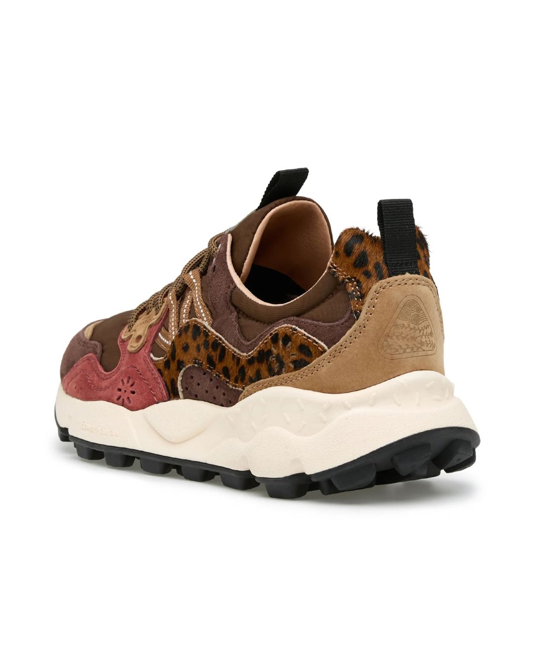 Sneaker Flower Mountain Yamano 3 Mujer Marrón y Burdeos - Imagen 5