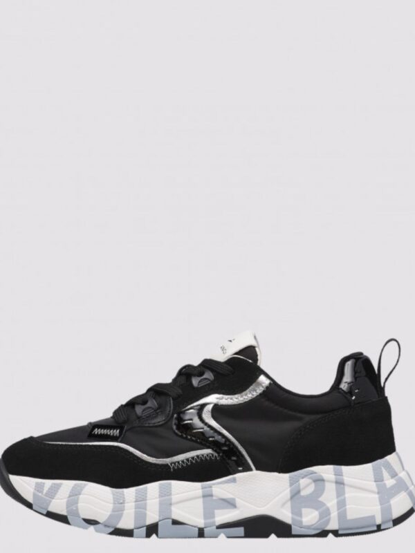 Sneaker Voile Blanche Club105 Negro Plata