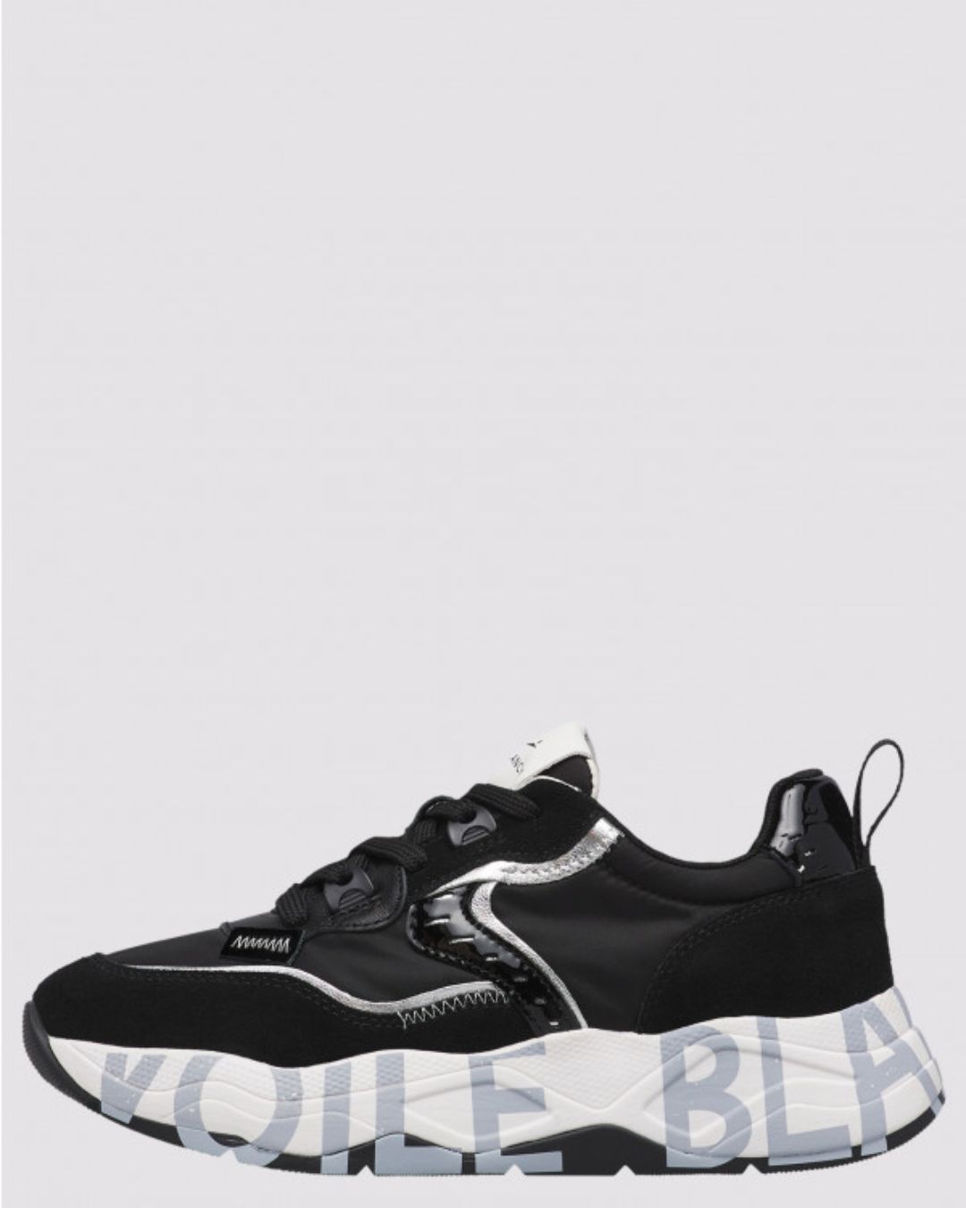 Sneaker Voile Blanche Club105 Negro Plata