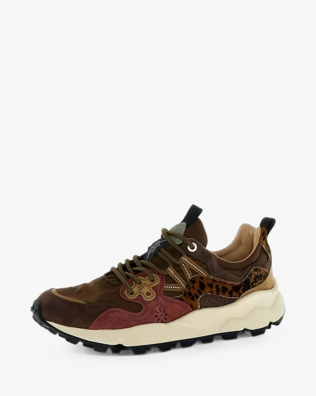 Sneaker Flower Mountain Yamano 3 Mujer Marrón y Burdeos - Imagen 4