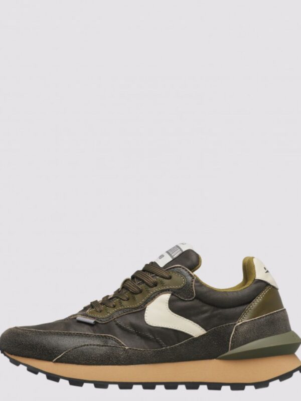 Sneaker Voile Blanche Qwark Kaki y Crema para hombre, vista lateral