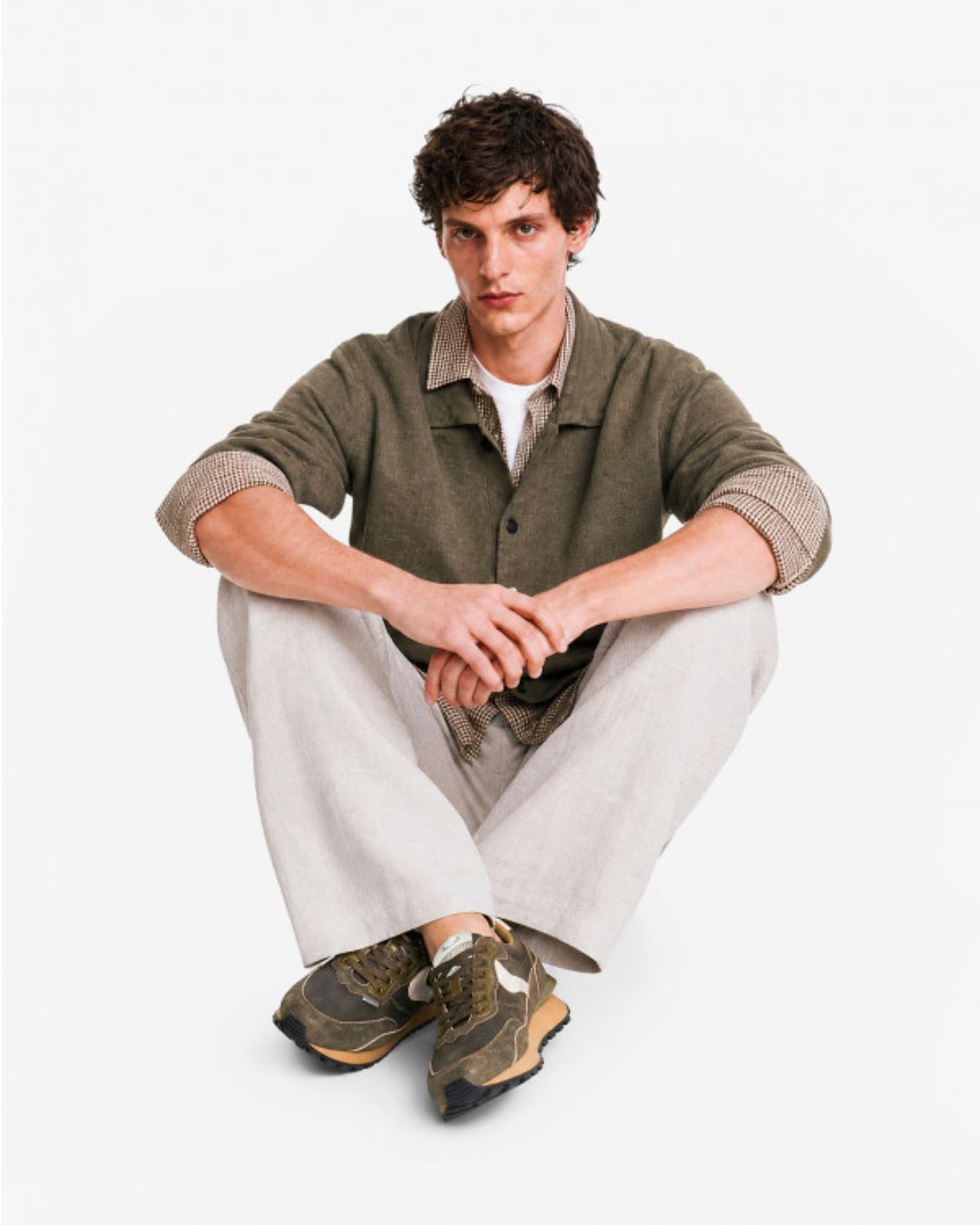Sneaker Voile Blanche Qwark Khaki - Imagen 2