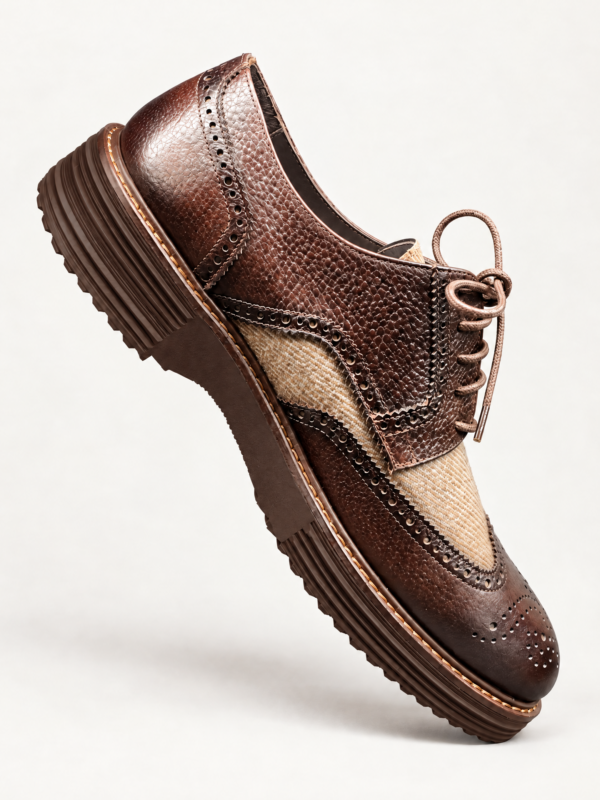Calce zapato marron de piel con lana