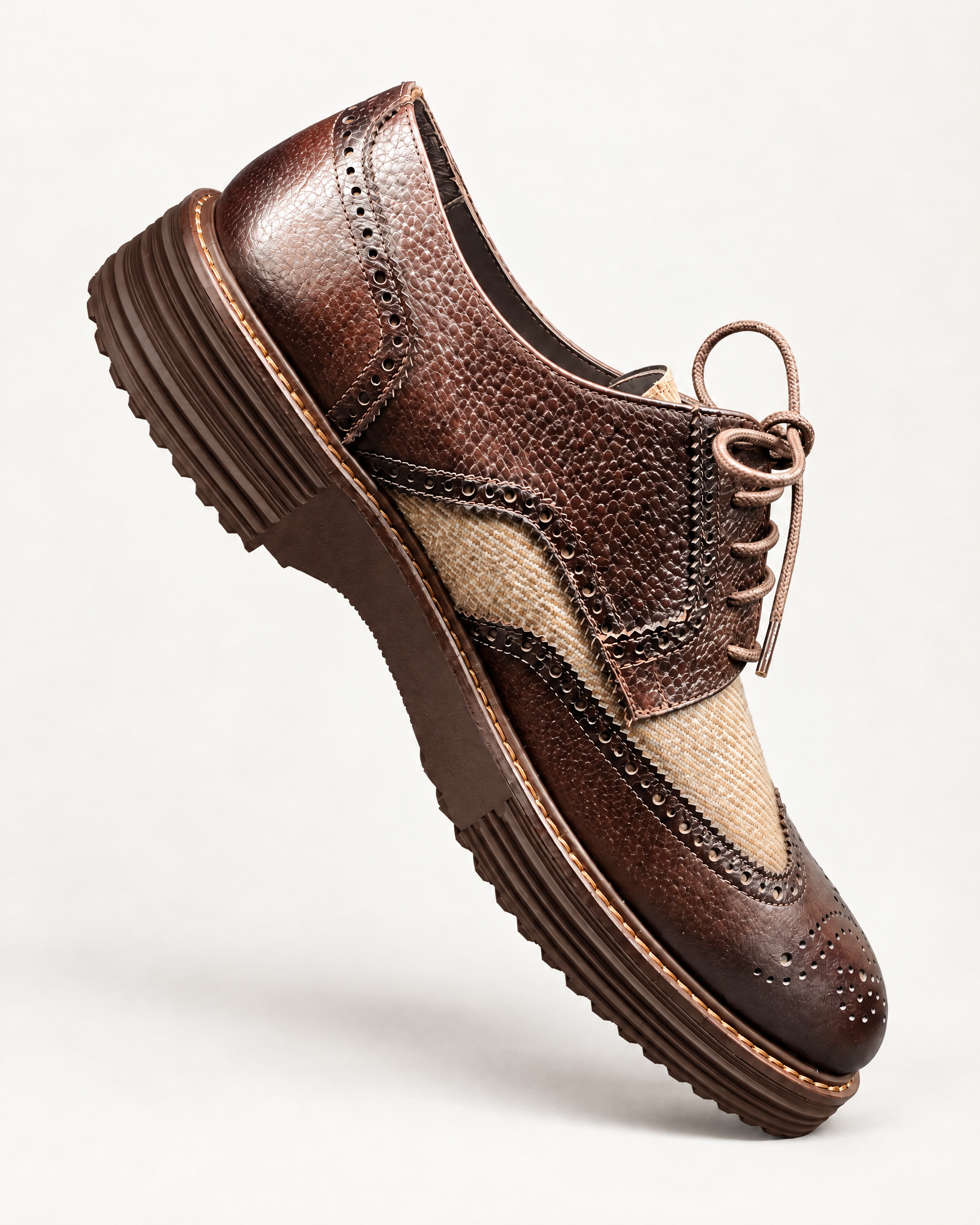 Calce zapato marron de piel con lana
