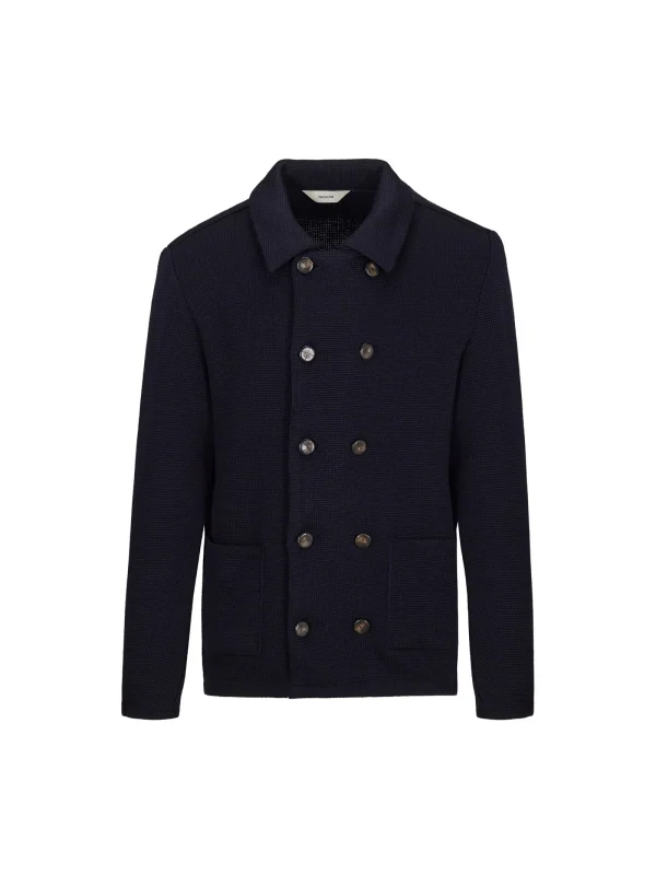 Americana cruzada de punto Paoloni para hombre en color navy Título: Americana de punto Paoloni cruzada – Hombre Navy