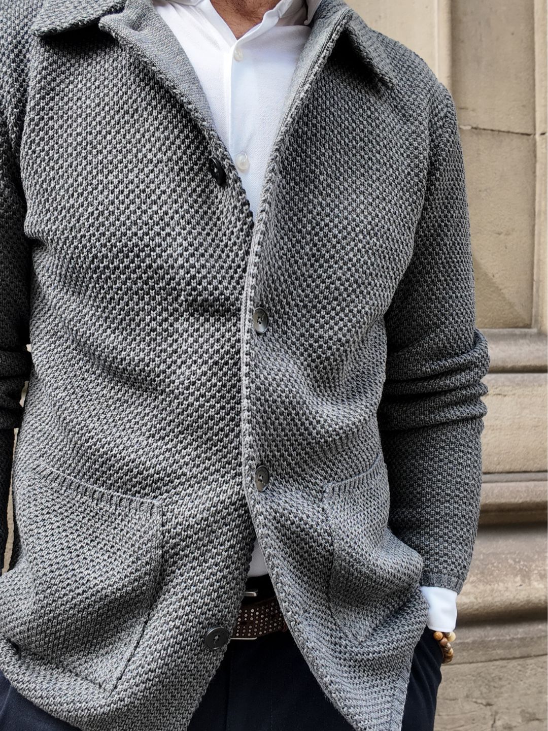 Sobrecamisa de punto Paoloni gris - Imagen 4